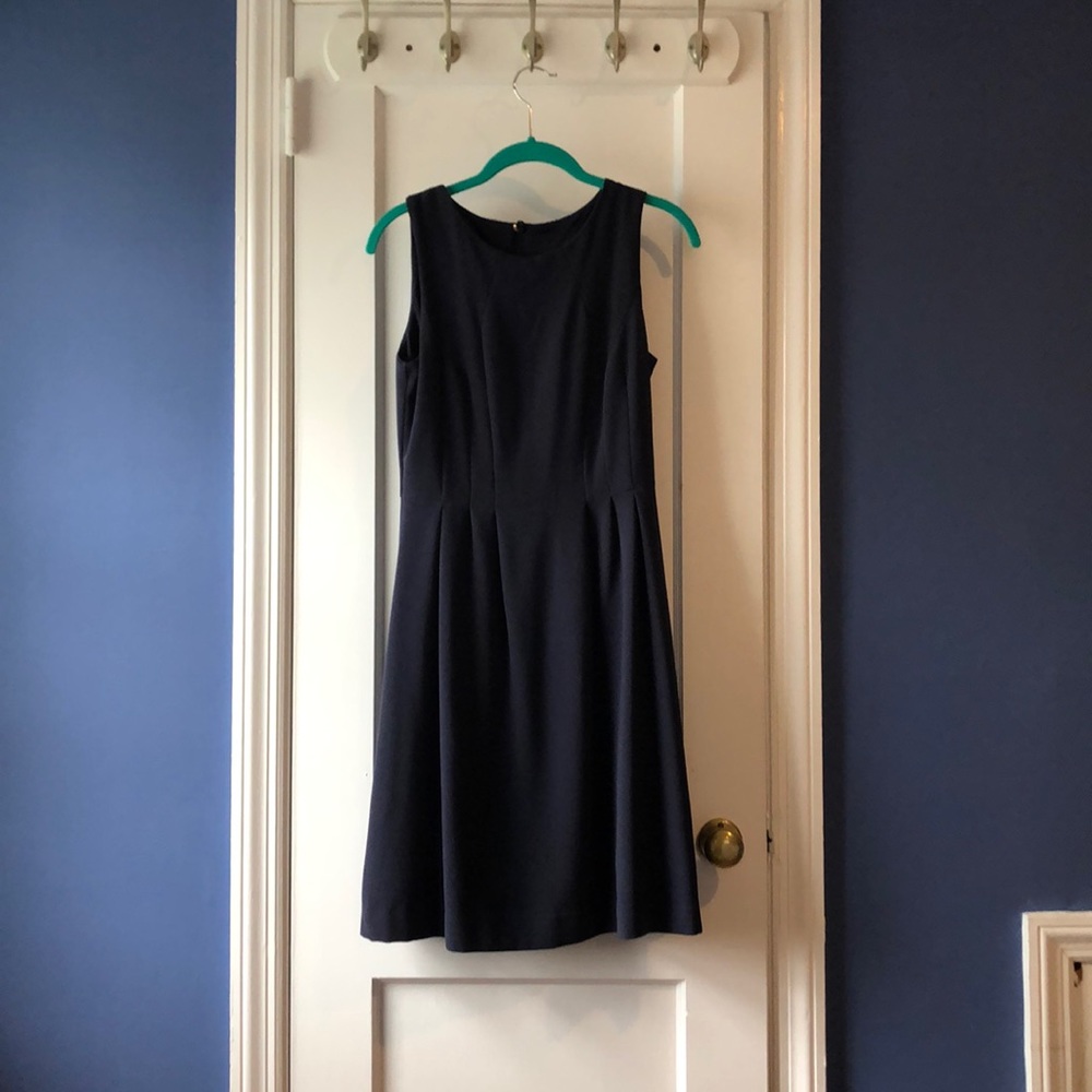Navy sleeveless got & flare dress
